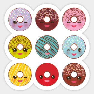 Sweet donuts set with icing and sprinkles Sticker